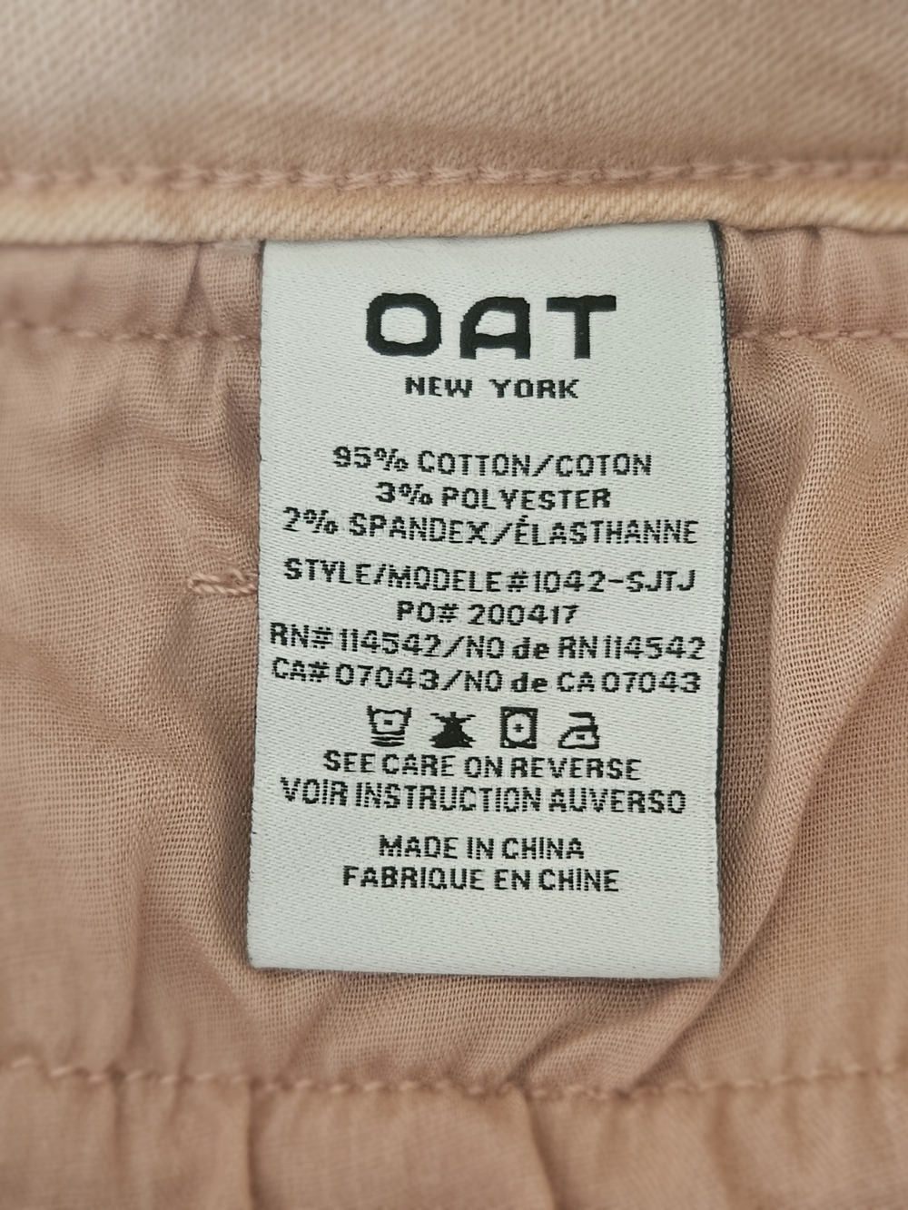 OAT New York High Rise Wide Leg Cropped Pants Dusty Pink Rose Size 12 / 31 - Picture 14 of 16